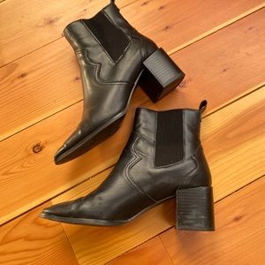 Zara Western Leather Boots sz 37
